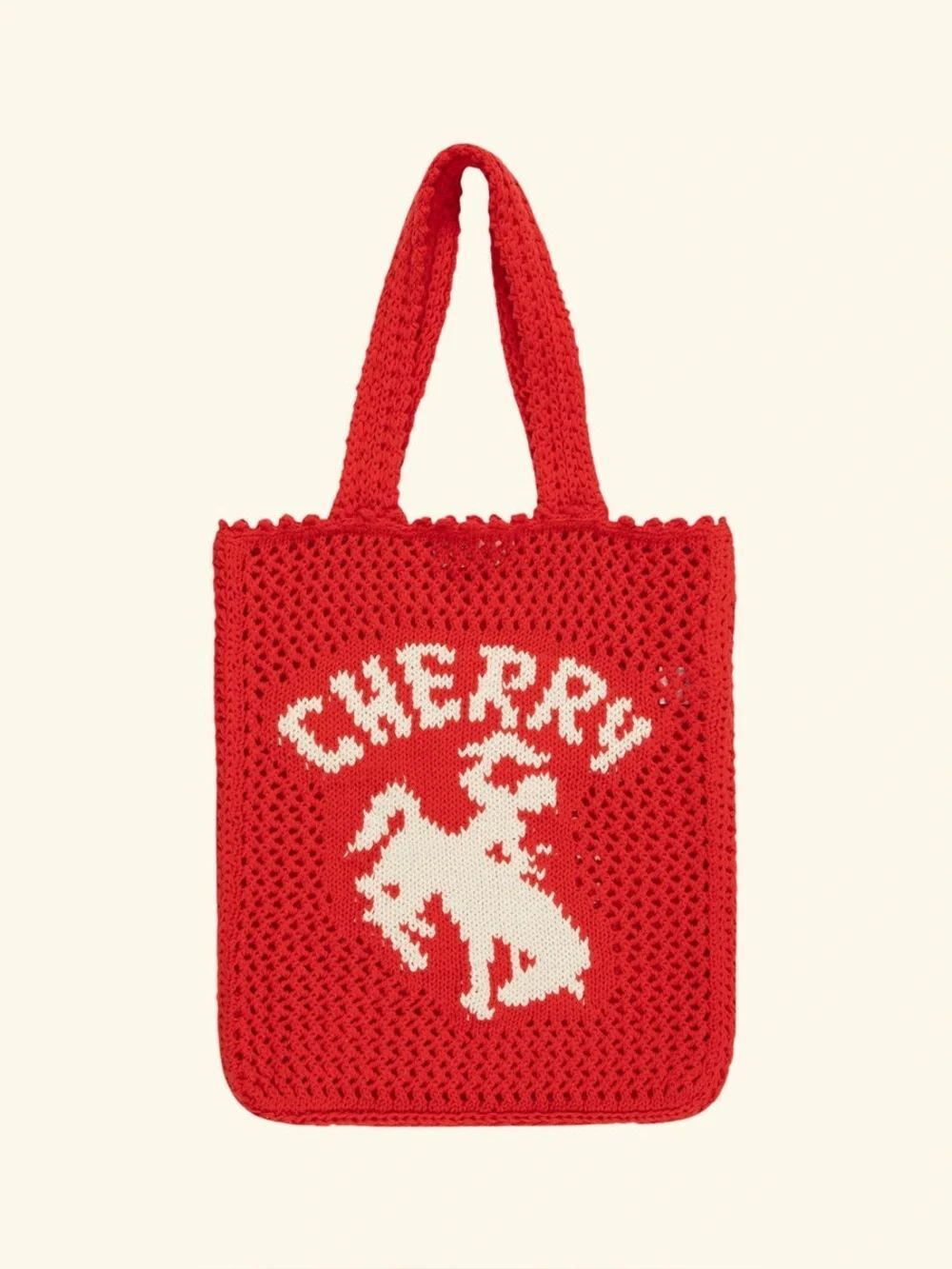 RARE CHERRY LA Knit Summer Bag in Red